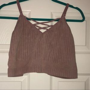 Mauve cacique cross front bralette